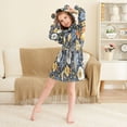 thumbnail image 3 of FORMRS Kids Bathrobe Unisex Hooded Robe Toddler Pajamas Sleepwear, Size 4-6T, Navy Floral Pattern, 3 of 7