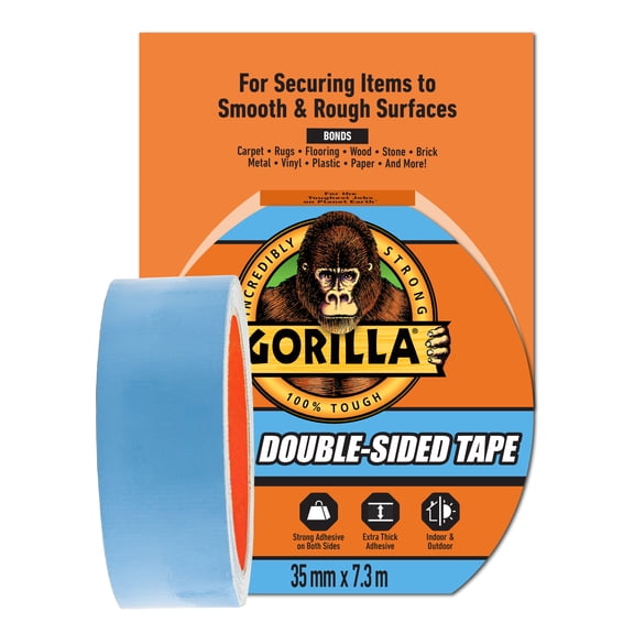 Gorilla Glue Double-Sided Tape, Gray Roll Assembled Product Weight 0.386 lb