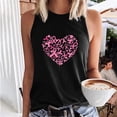 thumbnail image 3 of Pisexur T-Shirt pour Femmes contre le Cancer du Sein Sans Manches à Col Rond, Lutte contre le Ruban Rose, Sensibilisation au Cancer du Sein, Débardeur Dos Nageur, 3 of 5