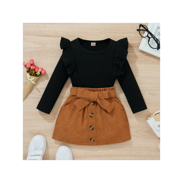 Brown corduroy skirt toddler hot sale