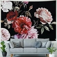 thumbnail image 4 of WYYP Wall Tapestry Pink Leaf Red Carnations Black Peony Drawn Poppy Roses Flower Retro Buds Leaves Pattern Watercolor Tapestry Wall Hanging Room Decor for Bedroom  40x30inch, 4 of 6