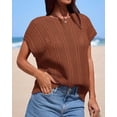 thumbnail image 3 of FreshPretty Sweater Vest Women Crochet Top Cap Short Sleeve Sweater 2026 Spring Summer Knit Shirt Pullover Beach Vacation Outfits, 3 of 9