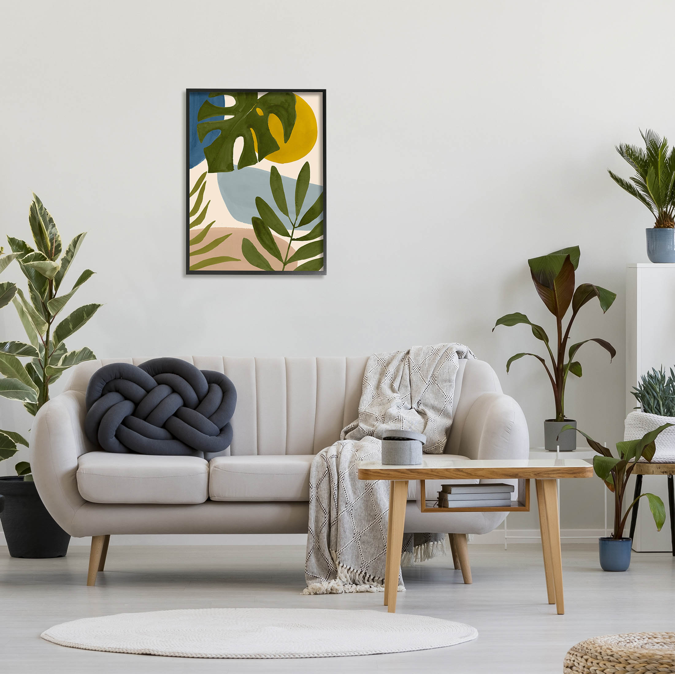 Stupell Industries Tropical Mixed Monstera Leaves Graphic Art Black Framed Art Print Wall Art, Design by Victoria Barnes