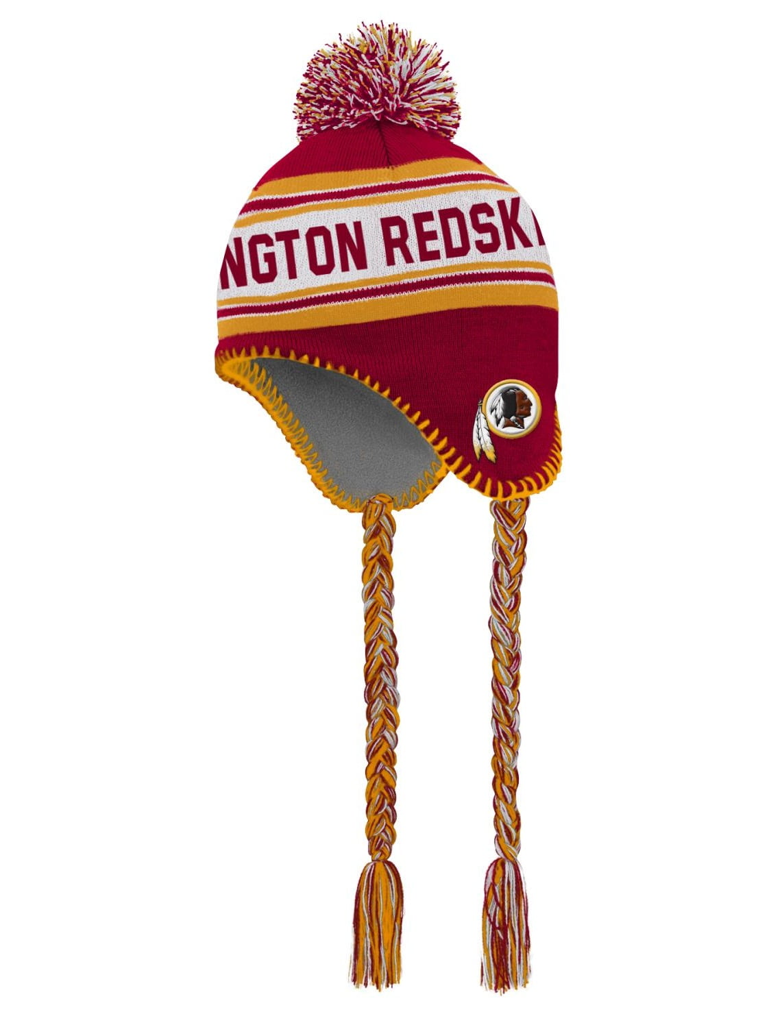 Washington Redskins Youth NFL "Striped Jacquard" Tassel Knit Hat w Pom by Outerstuff