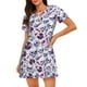 thumbnail image 1 of Fotbe music Skull record mike Bata de Dormir para Mujer con Estampado, Camisón de Algodón de Manga Corta, Ropa de Dormir Casual, 1 of 6