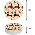 thumbnail image 1 of FMSHPON Merry Christmas Deer Set of 8 Round Coaster for Drinks, Absorbent Ceramic Stone Coasters Cup Mat with Cork Base for Home Kitchen Room Coffee Table Bar Decor, 1 of 6