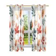 thumbnail image 7 of Yayeee Window Curtains Light Filtering 63"x52" Grommet Panel Pair Home Living Room Decor, Hand Drawn Autumn Leaves, 7 of 7
