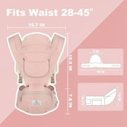 AGUDAN Baby Carrier with Hip Seat, 6 in 1 Ergonomic Unisex Waist Stool, 0-36 Months