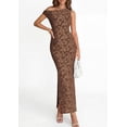 thumbnail image 3 of PRETTYGARDEN Womens Floral One Shoulder Maxi Dress Summer Spring Bodycon Ruched Side Slit Elegant Cocktail Party Dresses, 3 of 10