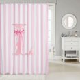 thumbnail image 2 of Manfei Pink Ribbon Bow Tie Shower Curtain 72Wx72L,Alphabet L Pattern Bathroom Curtain, 2 of 5