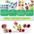 thumbnail image 5 of 4 Pack Ice Cube Trays with Lids, 56 Cubes Stackable Ice Cube Trays with Removable Lids for Freezer Silicone Ice Tray for Cocktails, Coffee, Beverages, 5 of 7