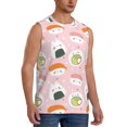 thumbnail image 2 of Bixox Men's Cute Sushi Printed Shirt Sleeveless Fitness Tank Top-Large, 2 of 7