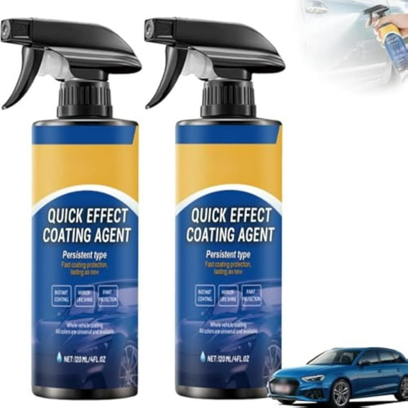 Quick Wickeffect Coding Agent, Undersunny/Peony/Lalandska Car Coating Spray, 3 in 1 High Protection Quick Effect Coating Agent, Waterless Wash Car Scratch Wax Polish (2Pcs)