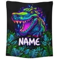 thumbnail image 1 of Personalised Dinosaur Blanket For Kids With Custom Name Soft Throw Lightweight Cozy Bedding Accessory For Bedroom Sofa Travel Sizing Options, 1 of 9