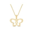 thumbnail image 3 of AFFY Beautiful Two Tone Double Heart Butterfly Pendant Necklace in 14K Yellow Gold Over Sterling Silver, 3 of 5