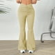 thumbnail image 2 of Pantalones largos ligeramente acampanados con cintura en V para mujer, ideales para el verano, 2 of 8
