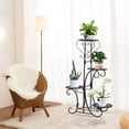 thumbnail image 4 of 4 Tiers Metal Plant Stand Flower Rack, Plant Shelf Corner Display Rack Planter Pot Bonsai Display Shelf Garden Balcony Decor for Indoor Outdoor, 4 of 14