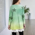 thumbnail image 4 of NAISIBABY Girls Long Sleeve Tops, Lace Irregular Hem Fashion Graphic Crewneck Kids Fall Clothes Tops Green 14T, 4 of 6