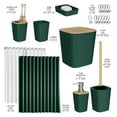 thumbnail image 2 of Clara Clark  Bamboo Bathroom Accessories Set with Shower Curtain Set, Toilet Brush, Trash Can & Soap Dispenser Complete Set - Hunter Green, 2 of 5