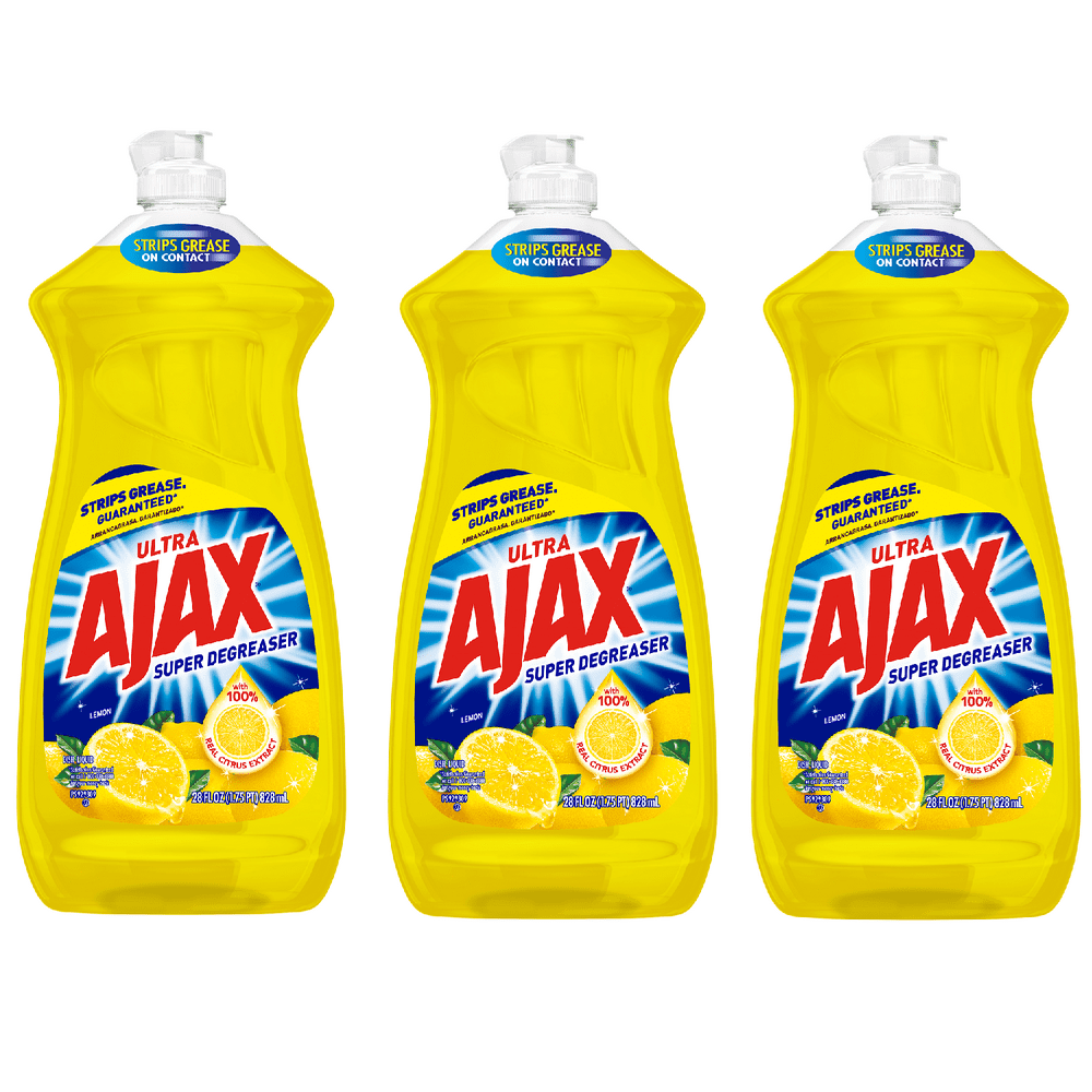 (3 Pack) Ajax Ultra Super Degreaser Triple Action Liquid Dish Soap