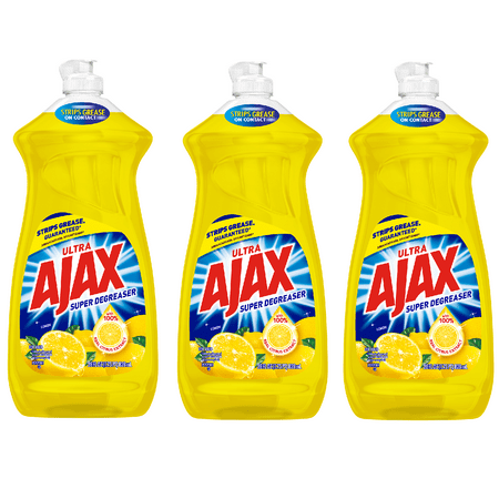 Ajax Dishwashing Liquid Super Degreaser Lemon 28 Oz (Pack of 3)