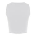 thumbnail image 5 of QLEICOM Sexy Casual Women's Sleeveless Solid Crewneck Tops Crop Vest Blouses Shirts Tops White M, US Size 6, 5 of 5