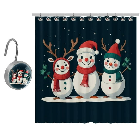 Merry Christmas_20 Shower Curtain Set for Bathroom