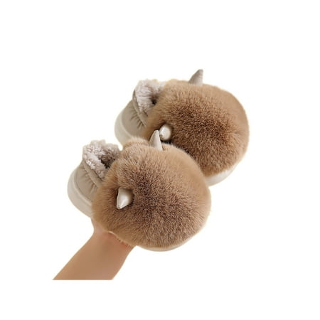 

Harsuny Unisex Winter House Shoes Cartoon Animal Slippers Plush Lining Fuzzy Slipper Home Non-slip Soft Fluffy Slides Slip On Warm Indoor Shoe Horn Coffee 6.5C-7C