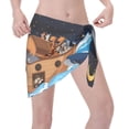 thumbnail image 2 of Wukai Ocean Scene with Noah's Ark Women’s Short Sarongs Beach Wrap Bikini Bottom Short Skirt Chiffon Scarf for Swimwear, 2 of 4