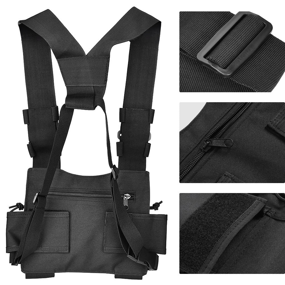 Walkie-Talkie Chest Pocket Bag High Quality Nylon Radio Pocket Harness Bag Pack 