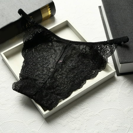 

Women Panties Lace Womens Underwear Breathable Bikini Panties For Ladies Black M 3pcs