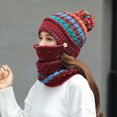 thumbnail image 3 of Unatoiry Ensemble Chapeau et Foulard Application Large Activités Intérieures et Extérieures Foulard Épaisse Chaude Tricotée Chapeau d'Hiver Rouge, 3 of 6