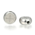 thumbnail image 3 of 10pcs Tarnish Resistant 304 Stainless Steel Beads Flat Round with Saint Benedict Medal Stainless Steel color 11x5mm Hole: 2mm, 3 of 3