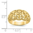 thumbnail image 3 of Real 14kt Yellow Gold Diamond-cut Scalloped Edge Pattern Dome Ring Size: 7; for Adults and Teens; for Women and Men, 3 of 5