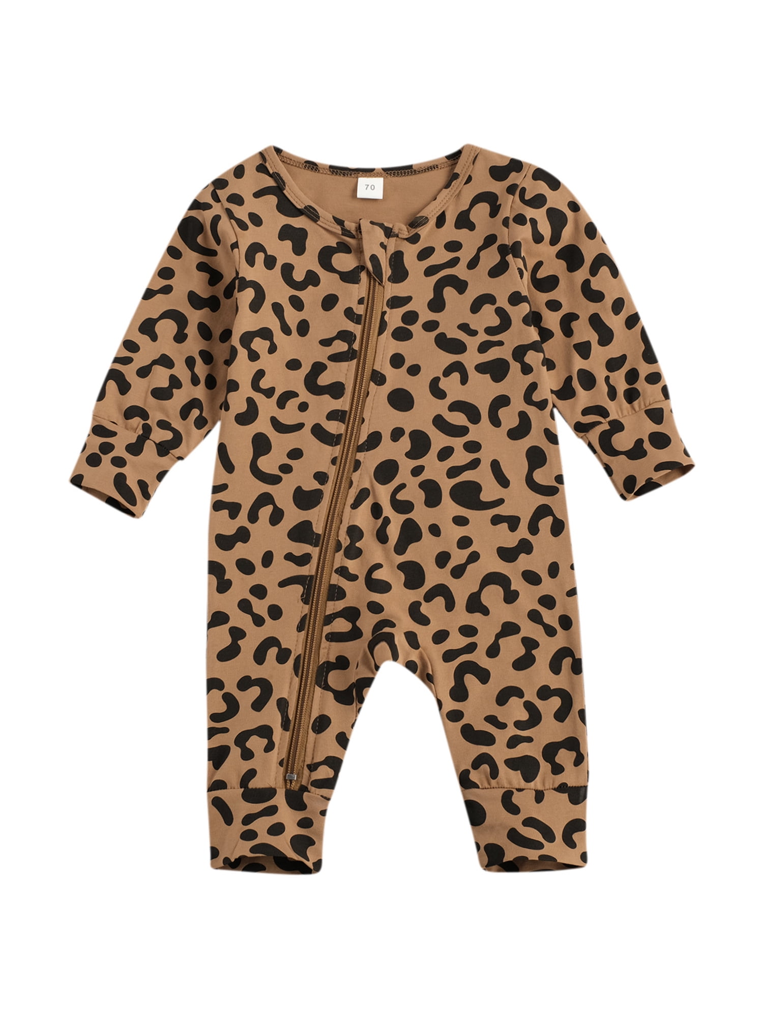 long sleeve leopard romper