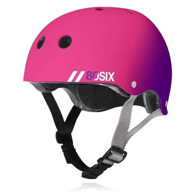 Bicicleta para niños Helmet 80Six con doble certificación, patines y patines, color rosa