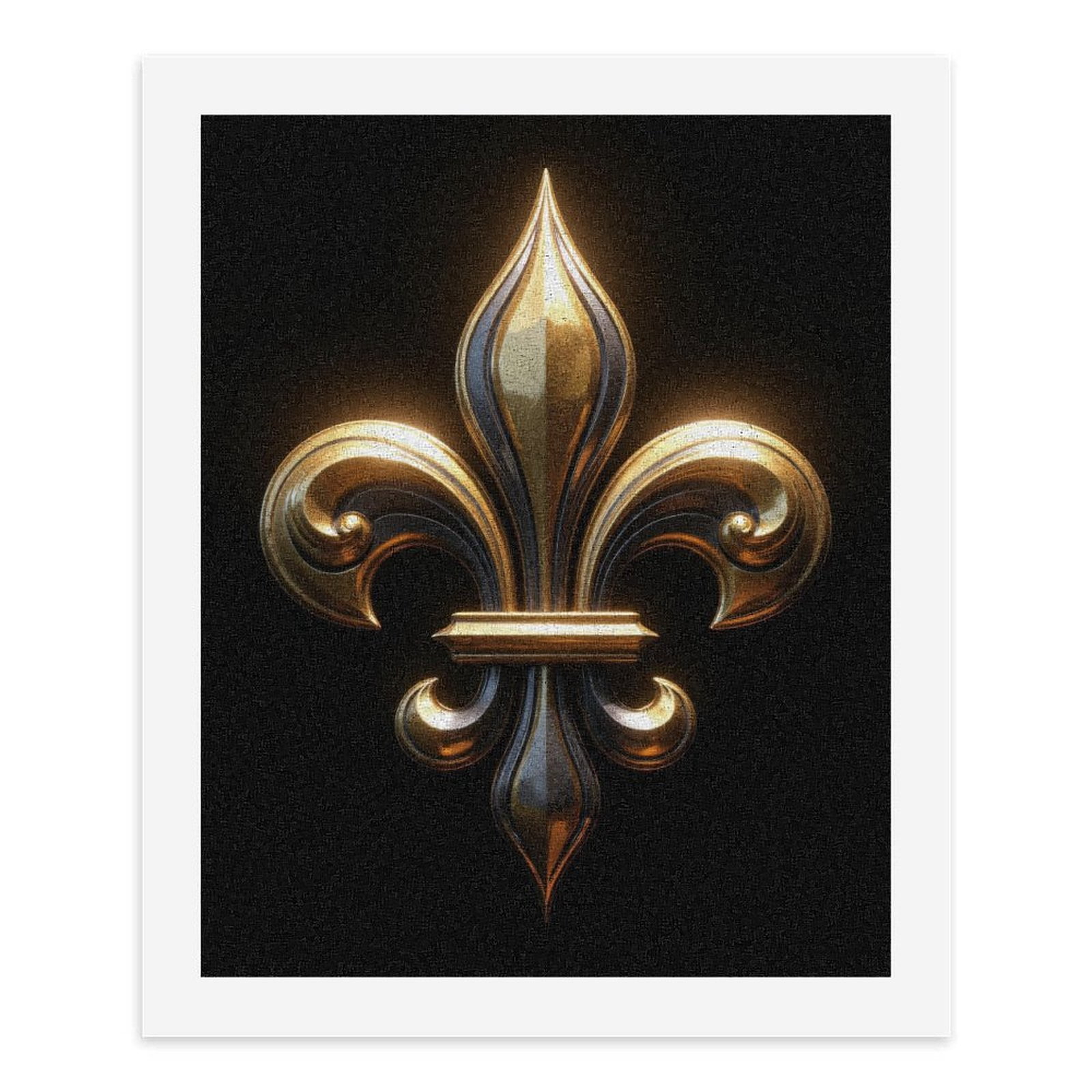 Paint by Numbers Kit for Adults, Golden Fleur De Lis Emblem Paint by Numbers, Easy Paint by Numbers Kit for Adults Beginner, DIY Adult Paint by Number Kits on Canvas, Home Decor