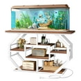 thumbnail image 3 of Dextrus Heavy Duty Metal Aquarium Stand with Power Outlets - Suitable for 55-75 Gallon Fish Tank Stand, Turtle Tank, Reptile Terrarium (865lbs Capacity) - White & Walnut, 3 of 9