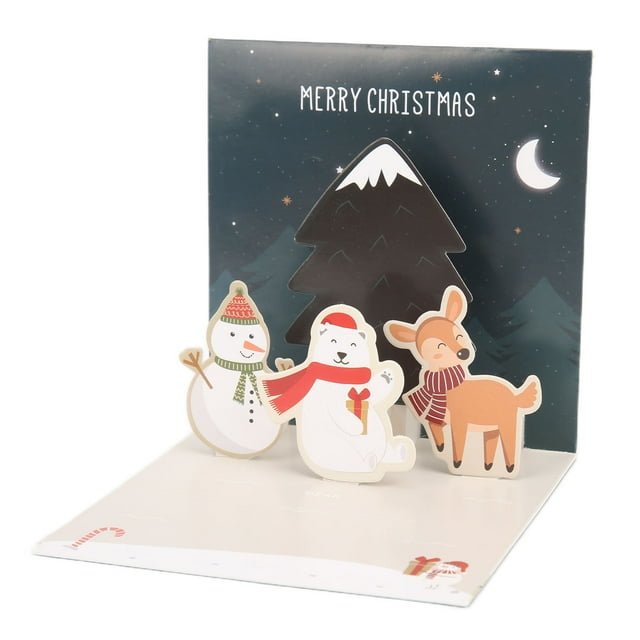 Christmas Card, Greeting Card Exquisite Textured Three Dimensional Structure Hot Silver Process Christmas Special Writable For Gift For Decoration D Style,E Style,F Style