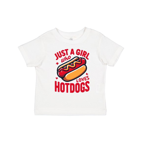 Inktastic Just a Girl Who Loves Hot Dogs Girls Toddler T-Shirt