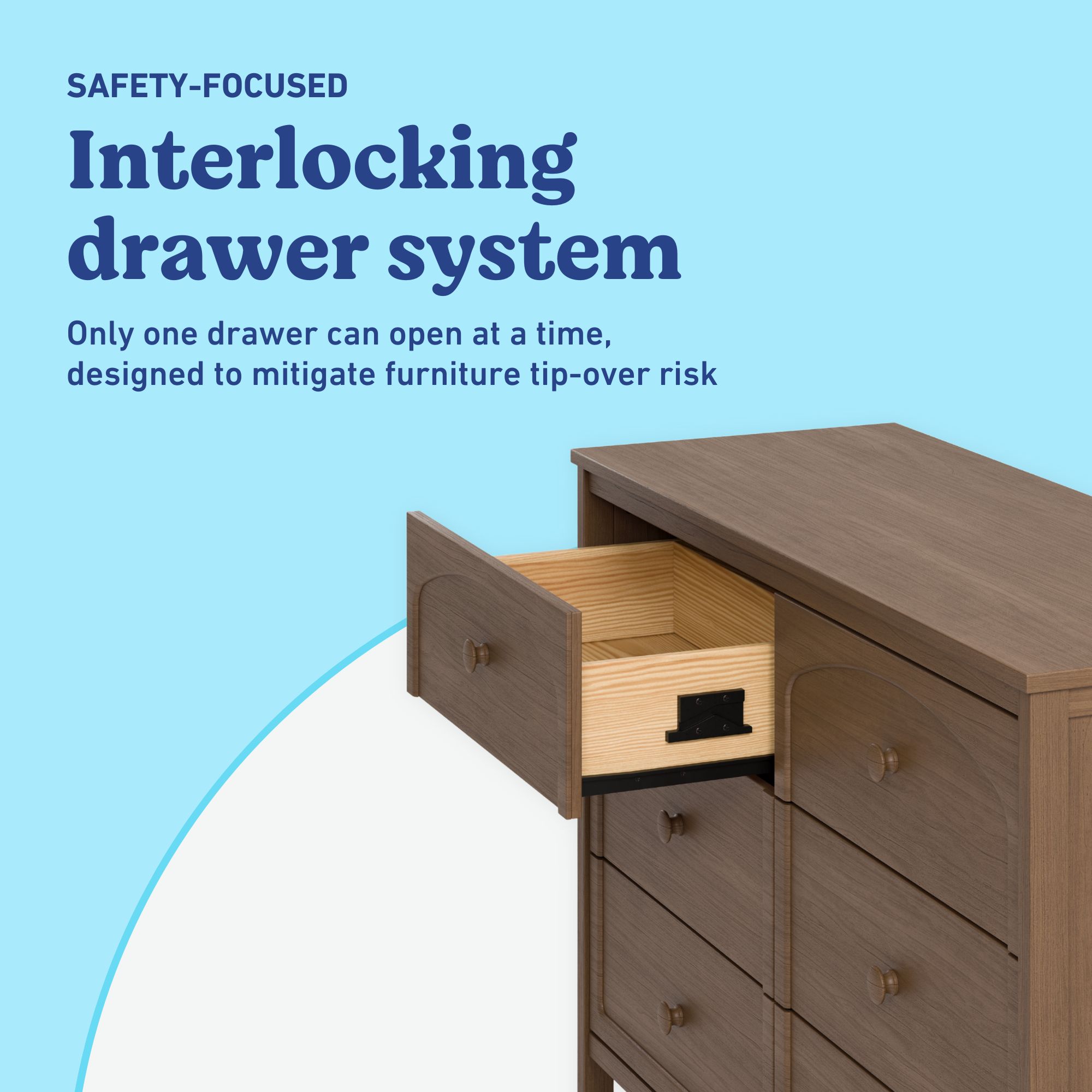 Graco Olivia 6 Drawer Double Dresser, Hazelnut