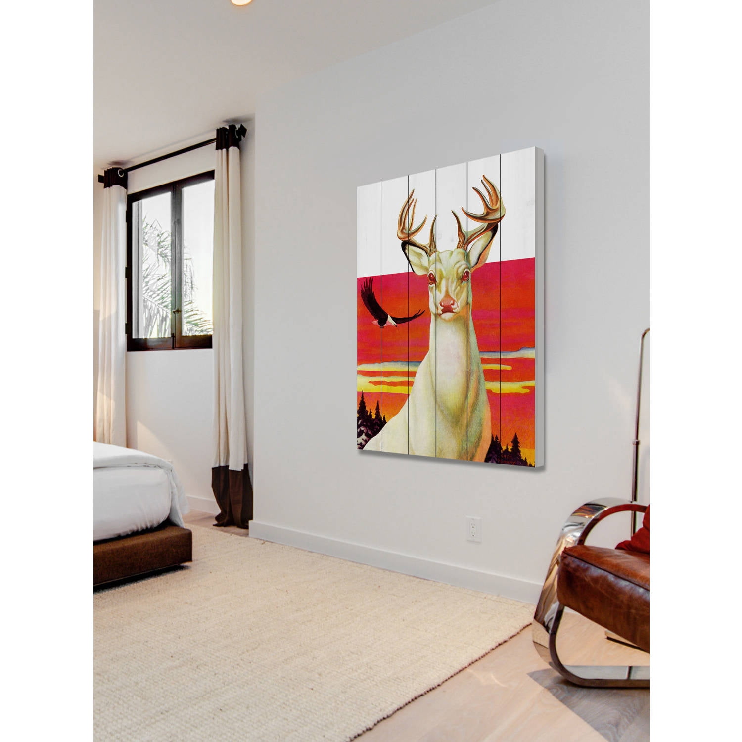 Marmont Hill "Albino Deer" Painting Print on White Wood