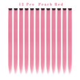 thumbnail image 6 of 12PCS Colored Pink Hair Extensions Party Highlights Colorful Clip in Hair Extensions 22 Inch Straight Synthetic Hairpieces for Women Kids Girls Halloween Christmas Cosplay(Pink), 6 of 6