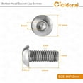thumbnail image 2 of HAHDAXIA M6-1.0 x 10mm Button Head Socket Cap Bolts Screws， 304 Stainless Steel 18-8， Allen Socket Drive， Full Machine Threads, Quantity 25, 2 of 7