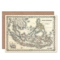thumbnail image 1 of 1855 Colton Map The East Indies Singapore Thailand Borneo Greetings Card Plus Envelope Blank inside, 1 of 3