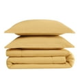 thumbnail image 5 of Brooklyn Loom Solid 100% Cotton Percale Mustard Yellow 3-Piece Full/Queen Comforter Set, Solid Casual themed, Adult Bedding, OEKO-TEX Certified, 5 of 9