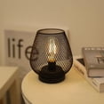 thumbnail image 5 of Metal Cage Table Lamp Round Shaped Led Lantern Battery Powered Cordless Lamp For Weddings Party Home Decor Candle Holder, 5 of 5