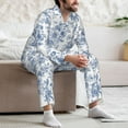 thumbnail image 7 of Naloa Rose Flowers Men’s Pajamas Set - Long Sleeve Button Down Sleep Shirt and Pajama Bottoms Sleepwear Set-X-Large, 7 of 7