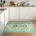 thumbnail image 3 of Wondo 2x3 Entryway Area Rug, Washable Area Rug, Rugs for Bedroom, Kitchen Rugs, Vintage Boho Carpet, Soft Non-Slip, Low Pile Area Rug, Green, 3 of 8