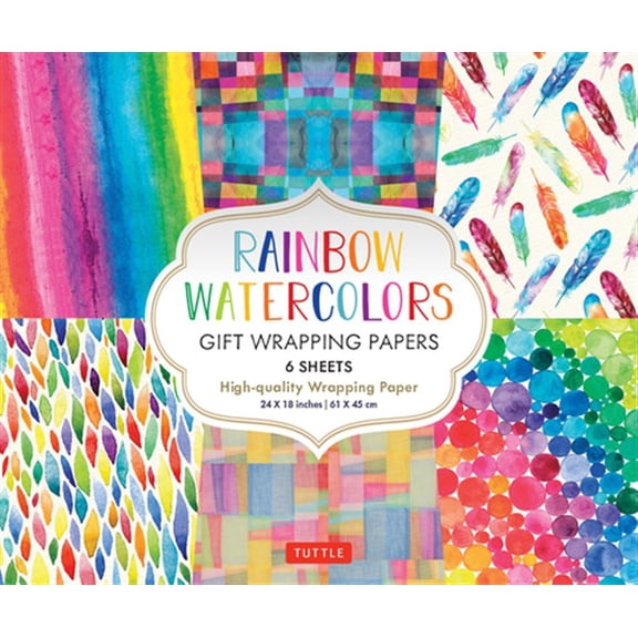 Pre-Owned Watercolors Gift Wrapping Papers: 6 Sheets of High-Quality 24 x 18 inch Wrapping Paper Paperback
